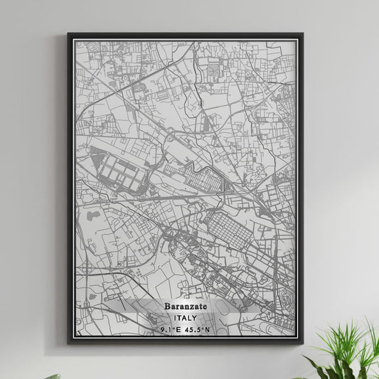 ROAD MAP OF BARANZATE, ITALY BY MAPBAKES