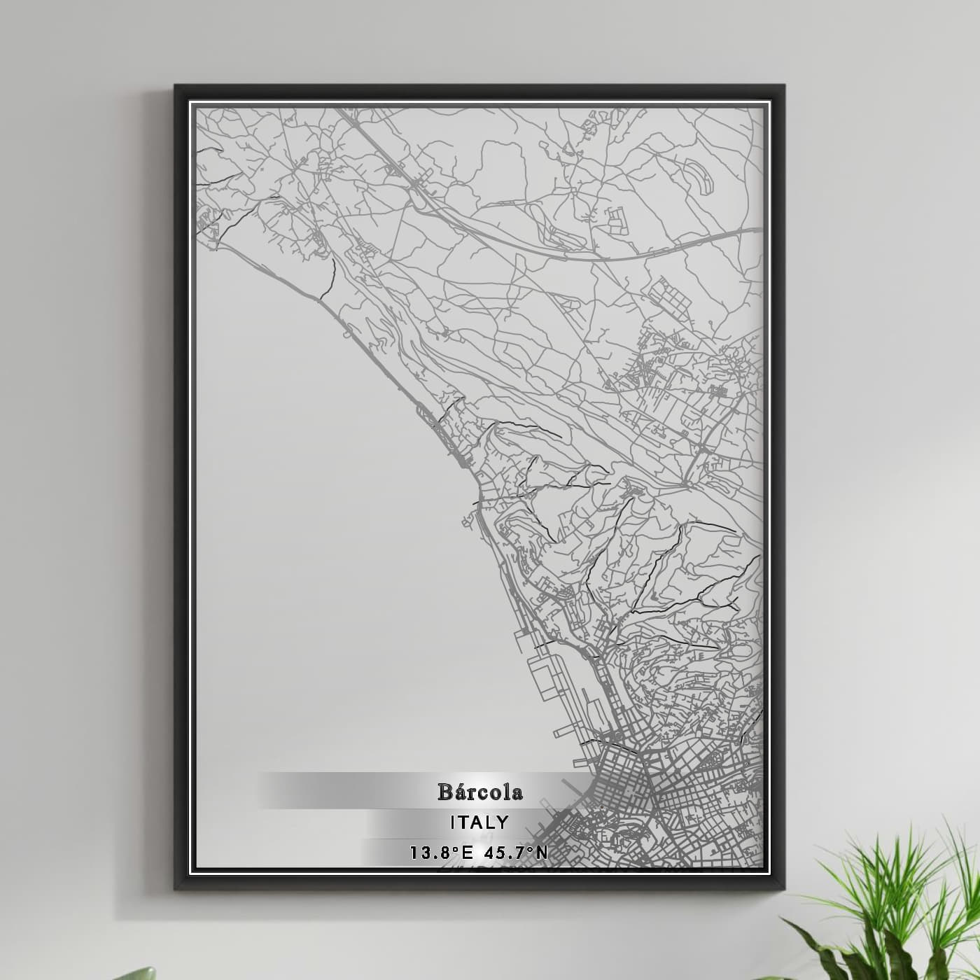 ROAD MAP OF BARCOLA, ITALY BY MAPBAKES