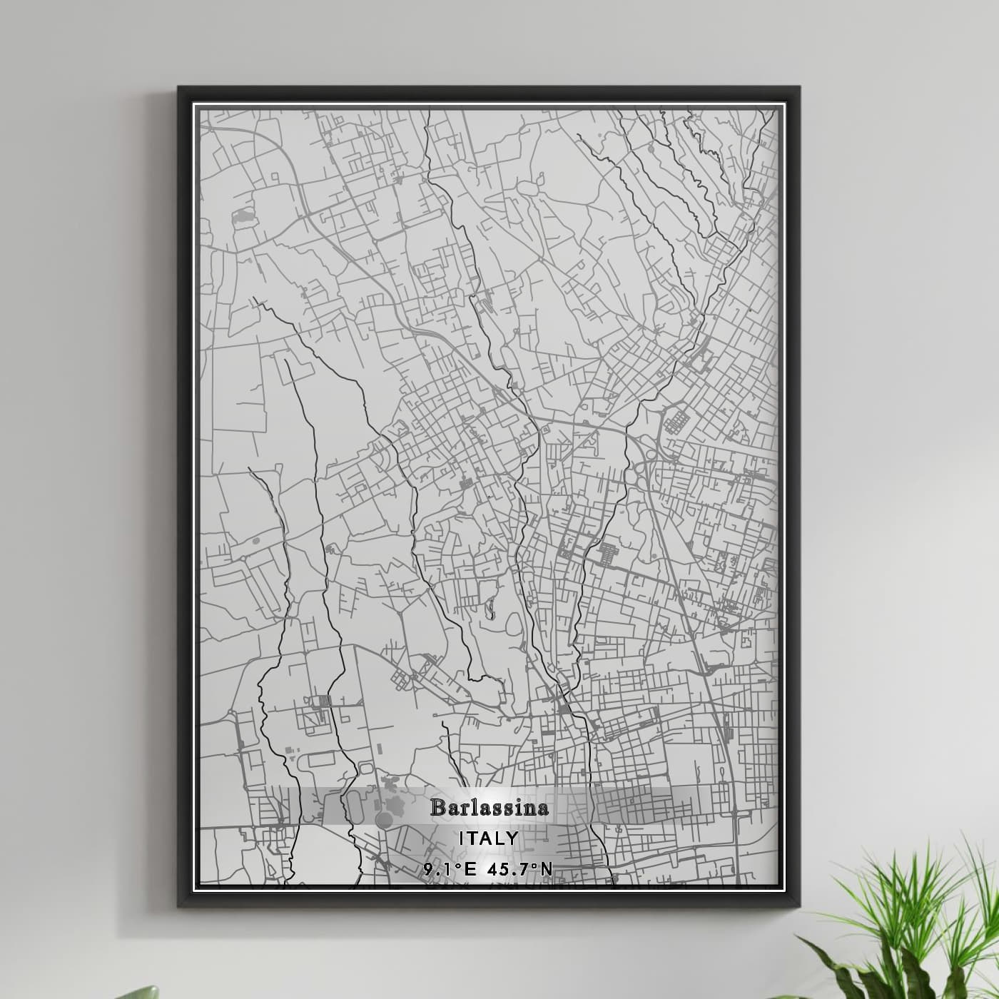 ROAD MAP OF BARLASSINA, ITALY BY MAPBAKES