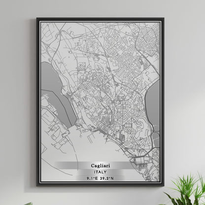 ROAD MAP OF CAGLIARI, ITALY BY MAPBAKES