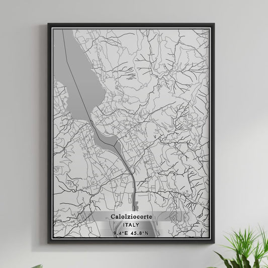 ROAD MAP OF CALOLZIOCORTE, ITALY BY MAPBAKES