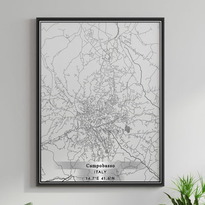 ROAD MAP OF CAMPOBASSO, ITALY BY MAPBAKES