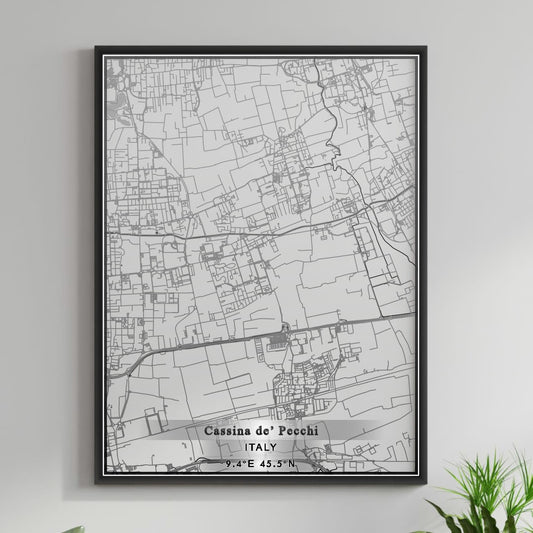 ROAD MAP OF CASSINA DE PECCHI, ITALY BY MAPBAKES