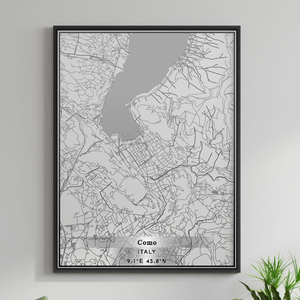 ROAD MAP OF COMO, ITALY BY MAPBAKES