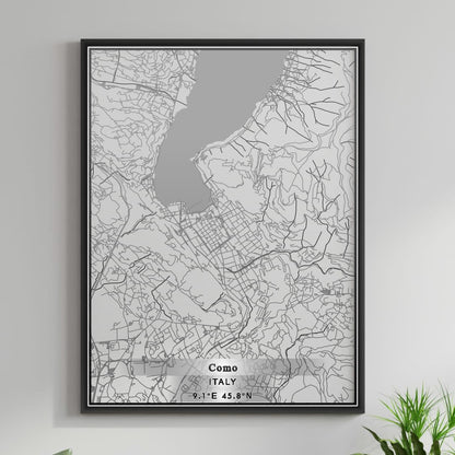 ROAD MAP OF COMO, ITALY BY MAPBAKES