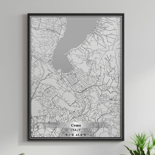 ROAD MAP OF COMO, ITALY BY MAPBAKES