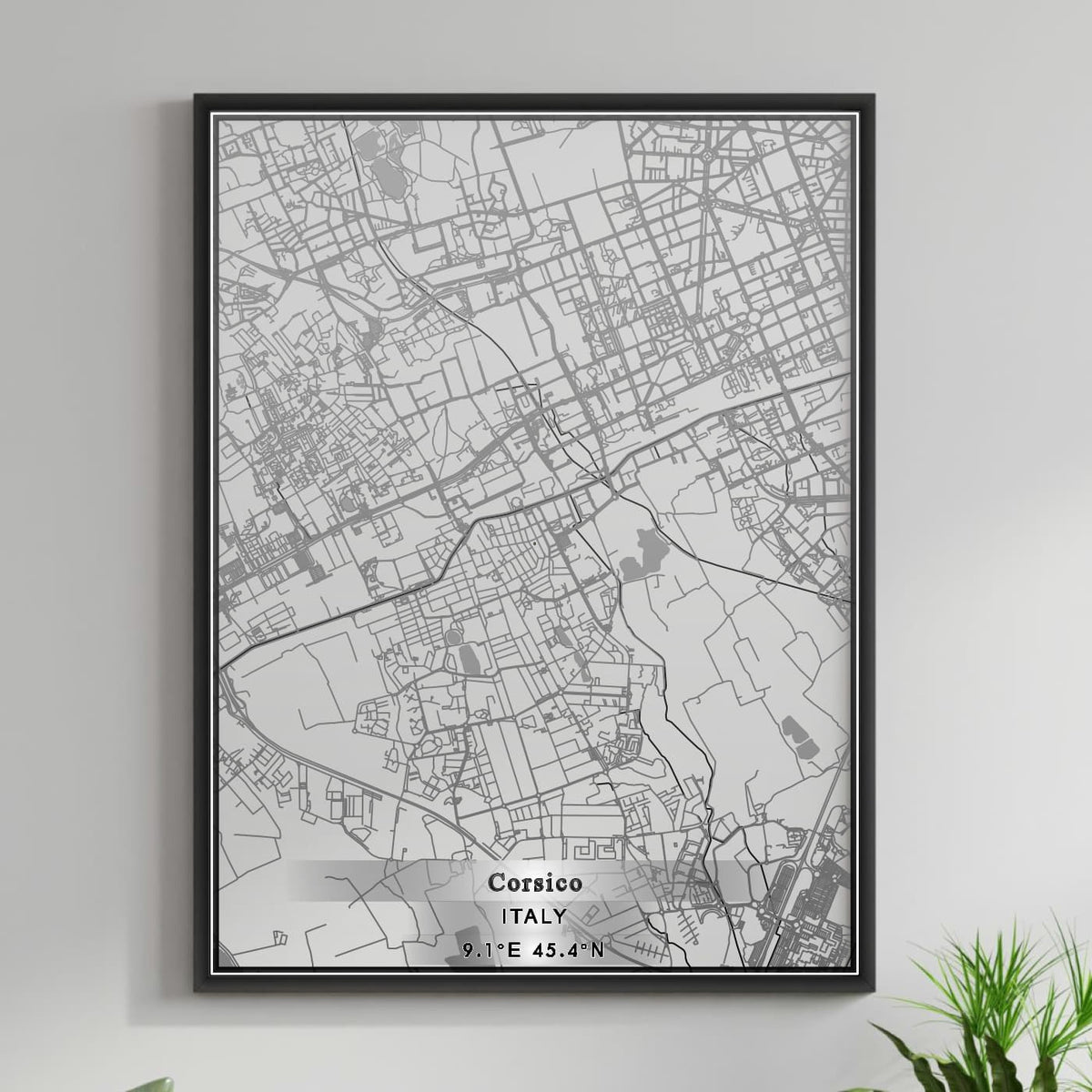 ROAD MAP OF CORSICO, ITALY BY MAPBAKES