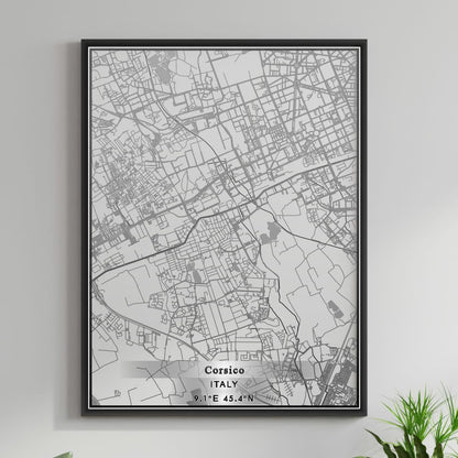 ROAD MAP OF CORSICO, ITALY BY MAPBAKES