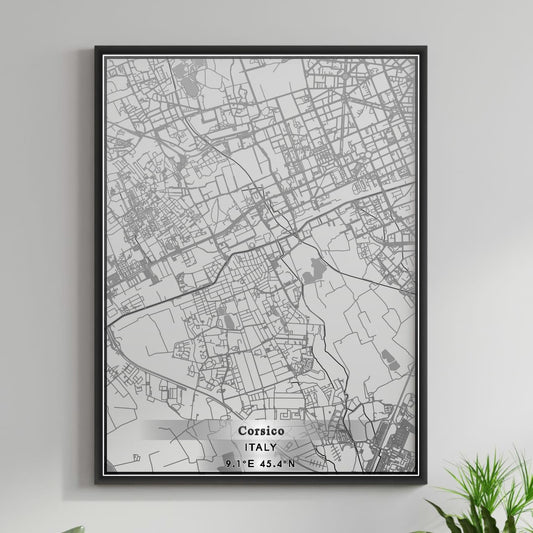 ROAD MAP OF CORSICO, ITALY BY MAPBAKES