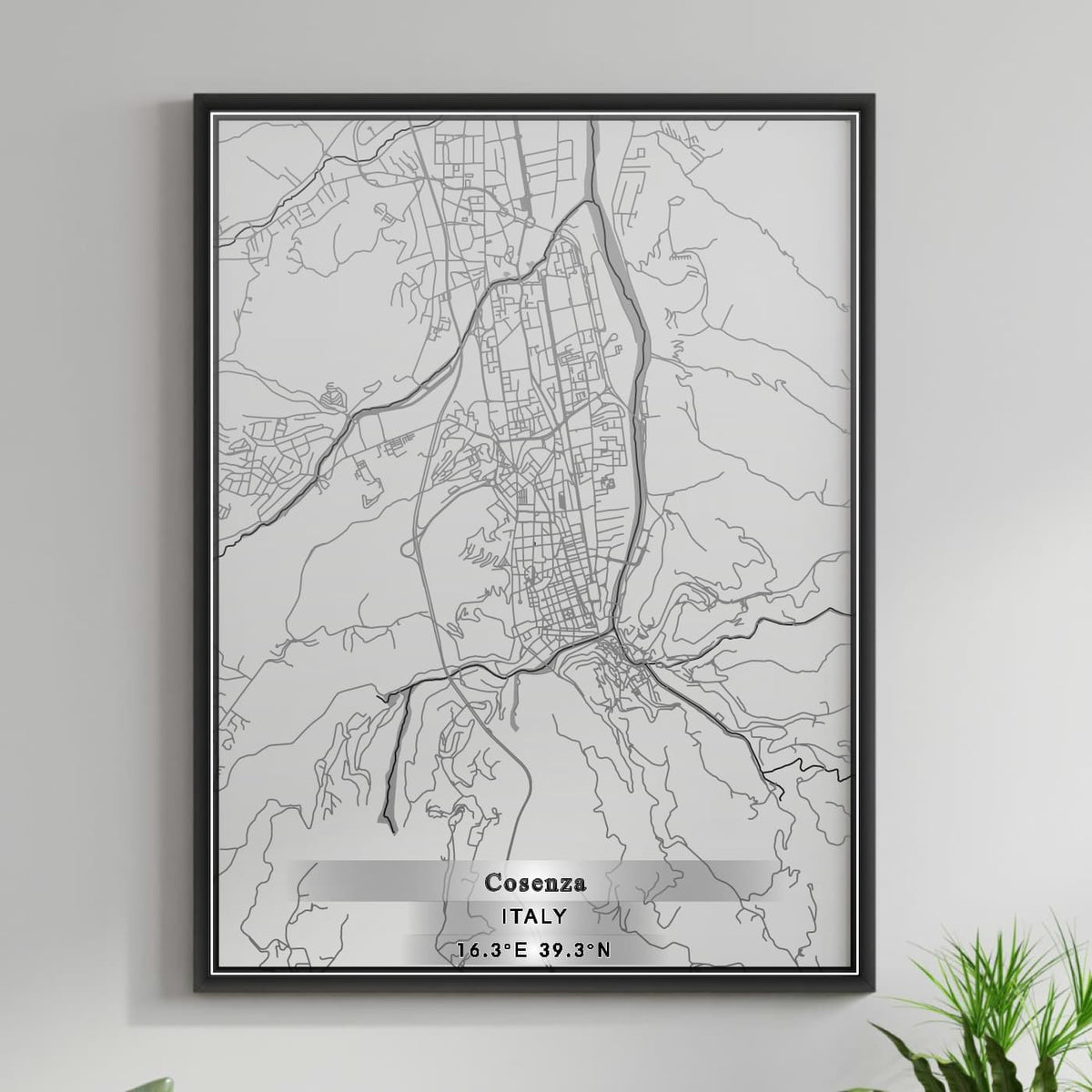 ROAD MAP OF COSENZA, ITALY BY MAPBAKES
