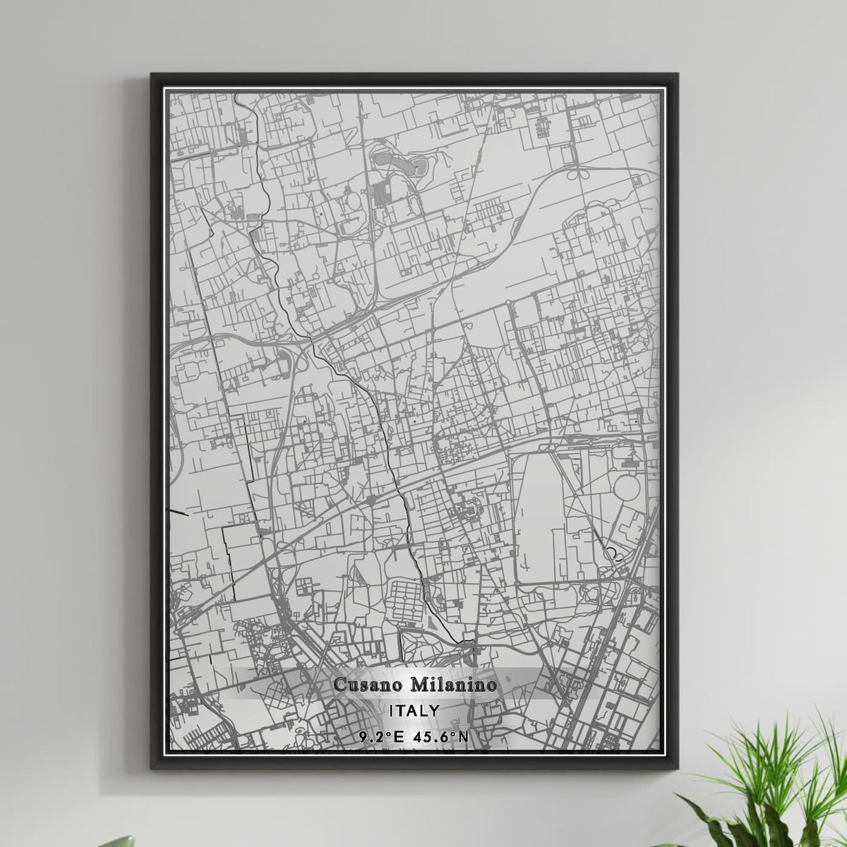 ROAD MAP OF CUSANO MILANINO, ITALY BY MAPBAKES