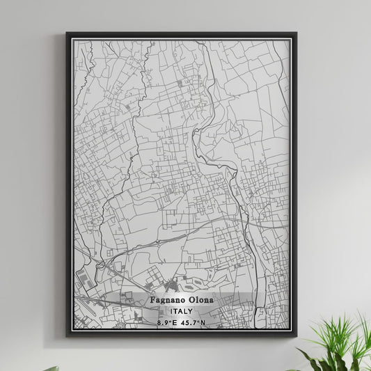 ROAD MAP OF FAGNANO OLONA, ITALY BY MAPBAKES
