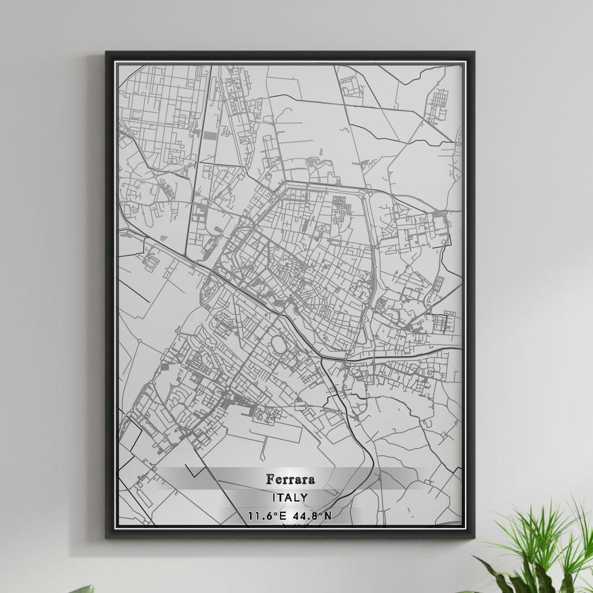 ROAD MAP OF FERRARA, ITALY BY MAPBAKES