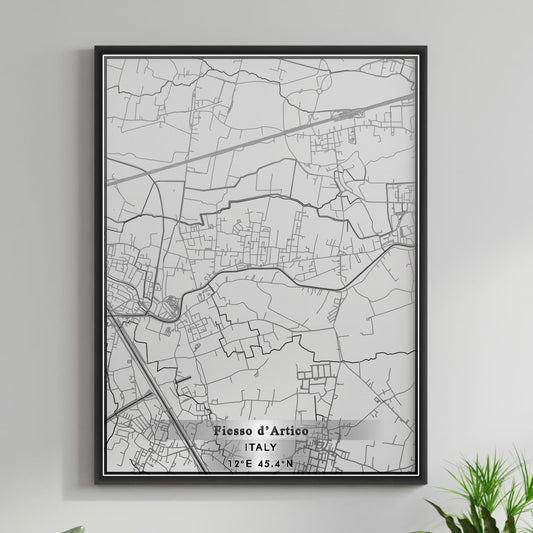 ROAD MAP OF FIESSO D ARTICO, ITALY BY MAPBAKES