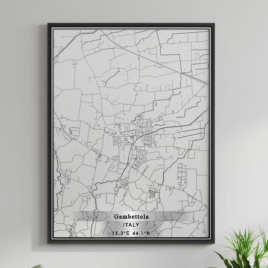 ROAD MAP OF GAMBETTOLA, ITALY BY MAPBAKES