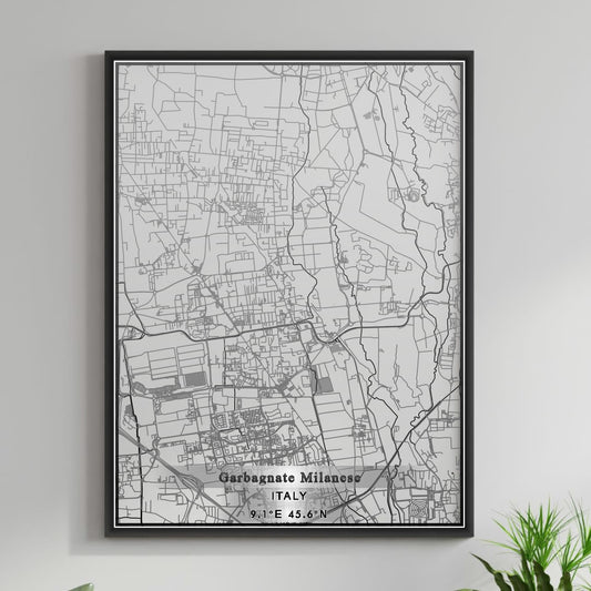 ROAD MAP OF GARBAGNATE MILANESE, ITALY BY MAPBAKES