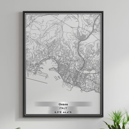 ROAD MAP OF GENOA, ITALY BY MAPBAKES
