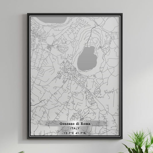 ROAD MAP OF GENZANO DI ROMA, ITALY BY MAPBAKES