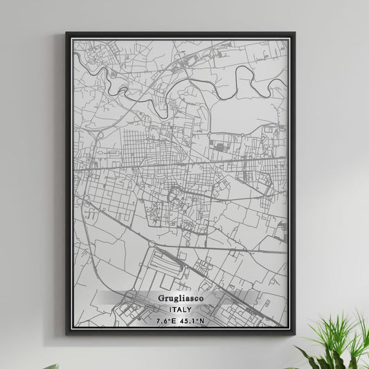 ROAD MAP OF GRUGLIASCO, ITALY BY MAPBAKES