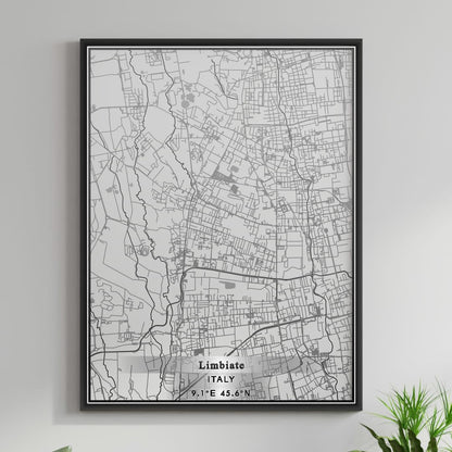 ROAD MAP OF LIMBIATE, ITALY BY MAPBAKES