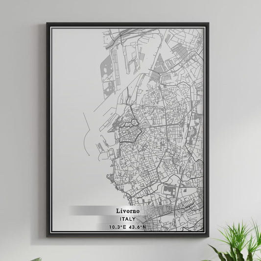 ROAD MAP OF LIVORNO, ITALY BY MAPBAKES