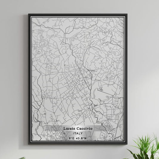 ROAD MAP OF LURATE CACCIVIO, ITALY BY MAPBAKES