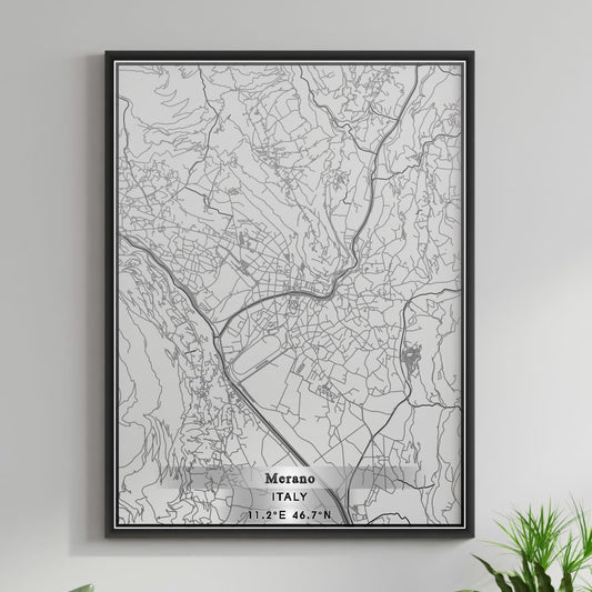 ROAD MAP OF MERANO, ITALY BY MAPBAKES