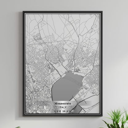 ROAD MAP OF MONSERRATO, ITALY BY MAPBAKES