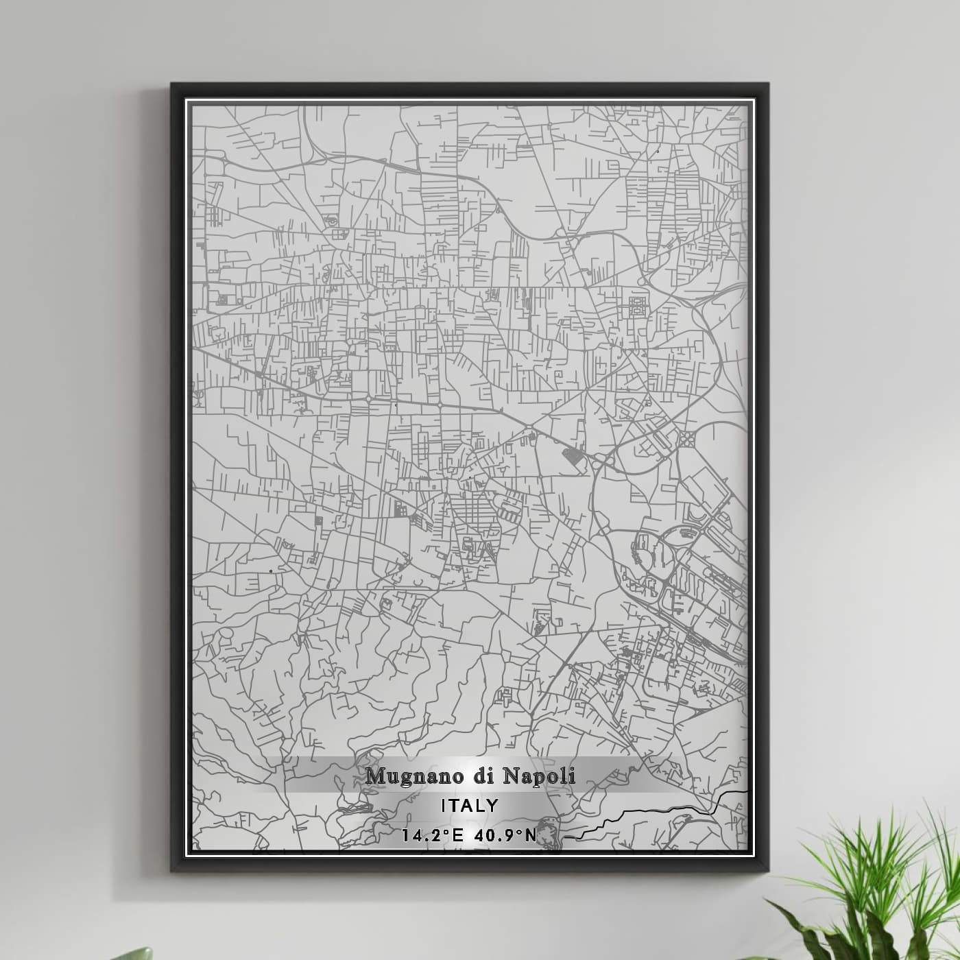 ROAD MAP OF MUGNANO DI NAPOLI, ITALY BY MAPBAKES