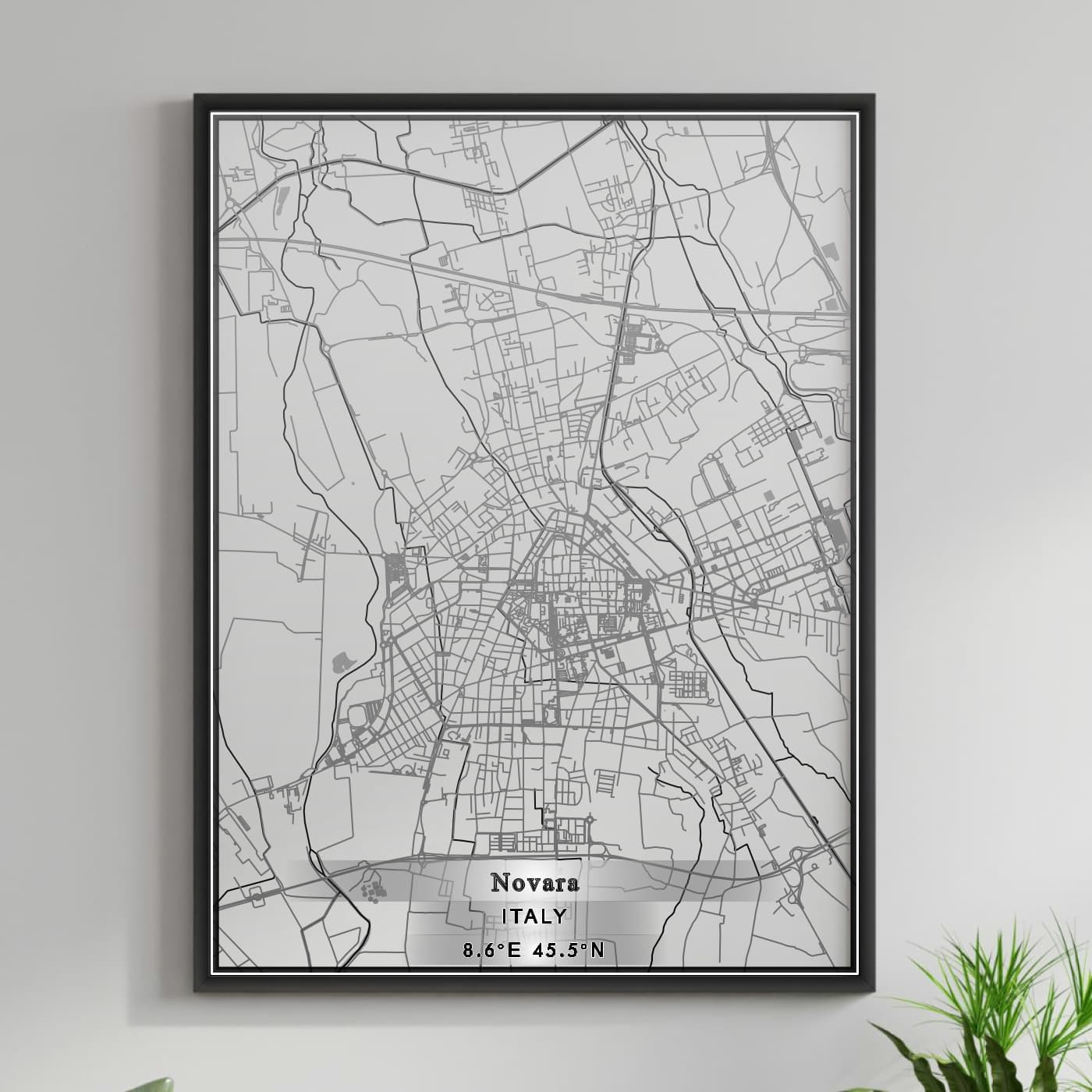 ROAD MAP OF NOVARA, ITALY BY MAPBAKES