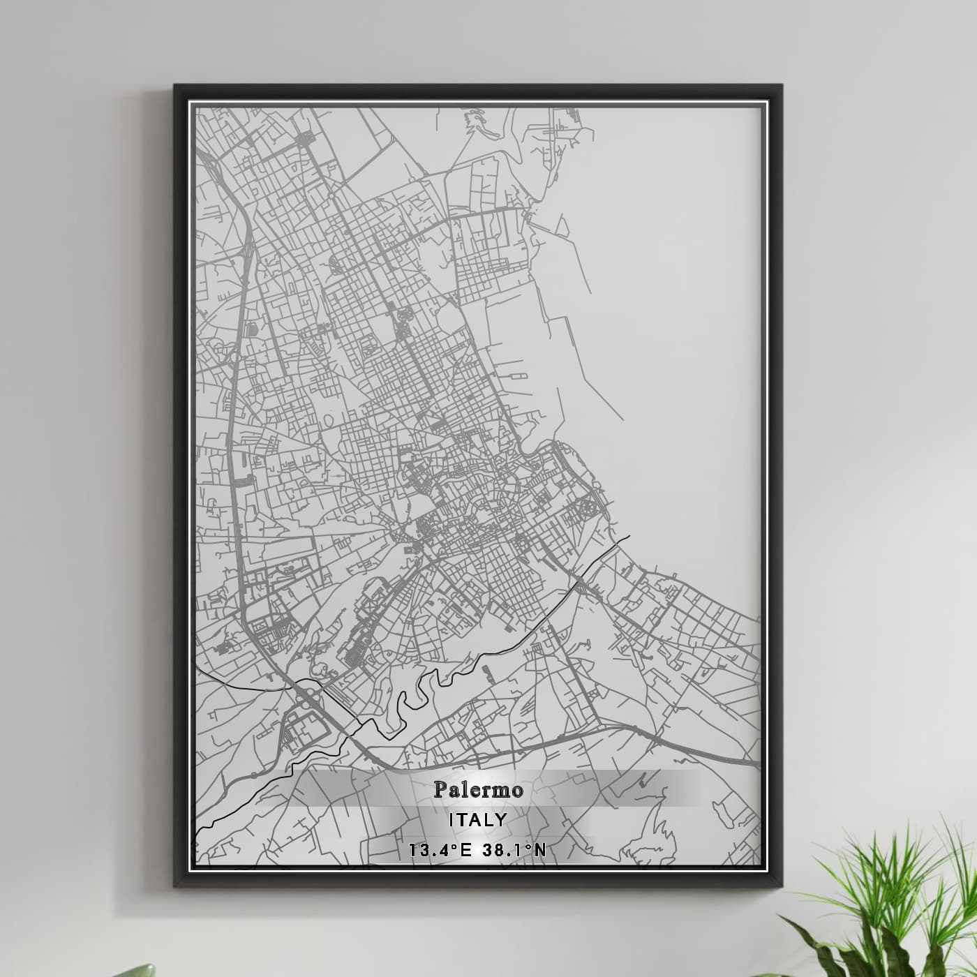 ROAD MAP OF PALERMO, ITALY BY MAPBAKES