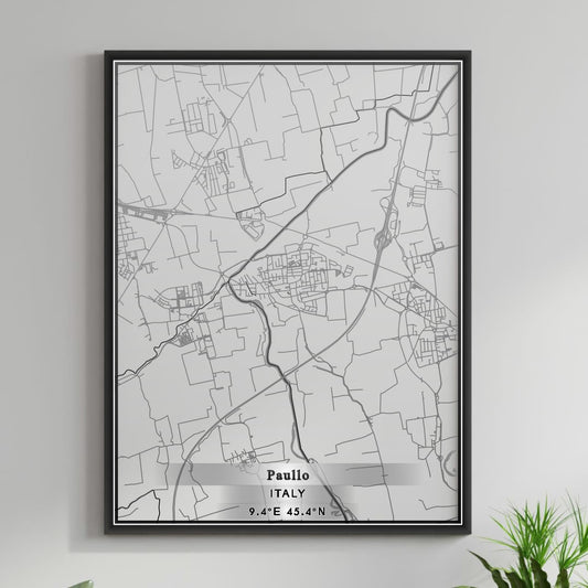 ROAD MAP OF PAULLO, ITALY BY MAPBAKES