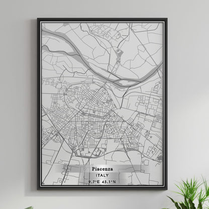 ROAD MAP OF PIACENZA, ITALY BY MAPBAKES