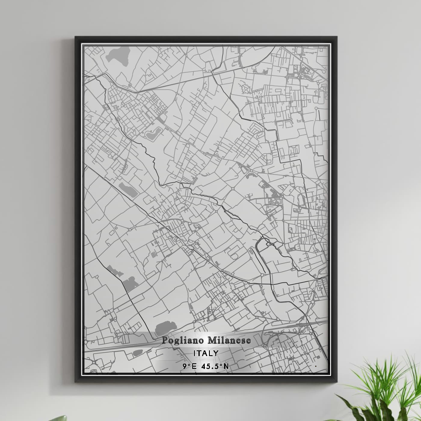 ROAD MAP OF POGLIANO MILANESE, ITALY BY MAPBAKES