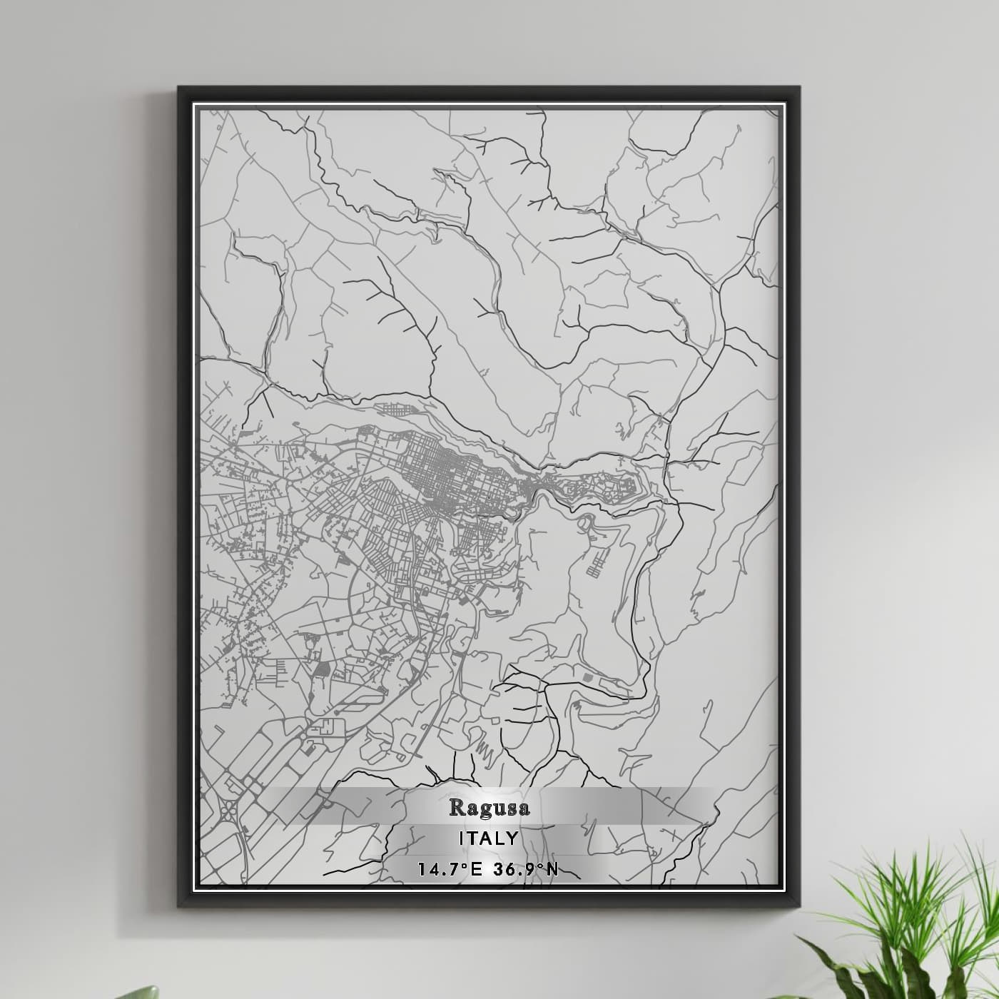 ROAD MAP OF RAGUSA, ITALY BY MAPBAKES