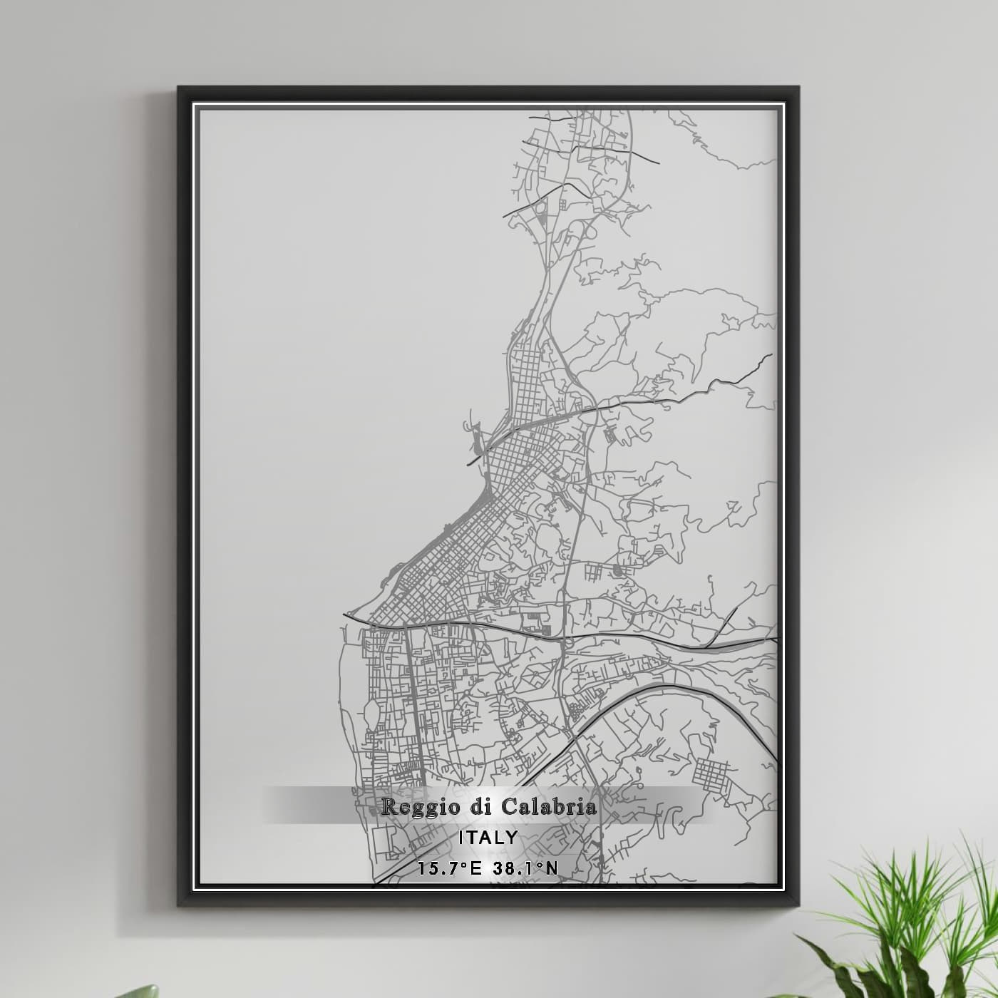 ROAD MAP OF REGGIO DI CALABRIA, ITALY BY MAPBAKES