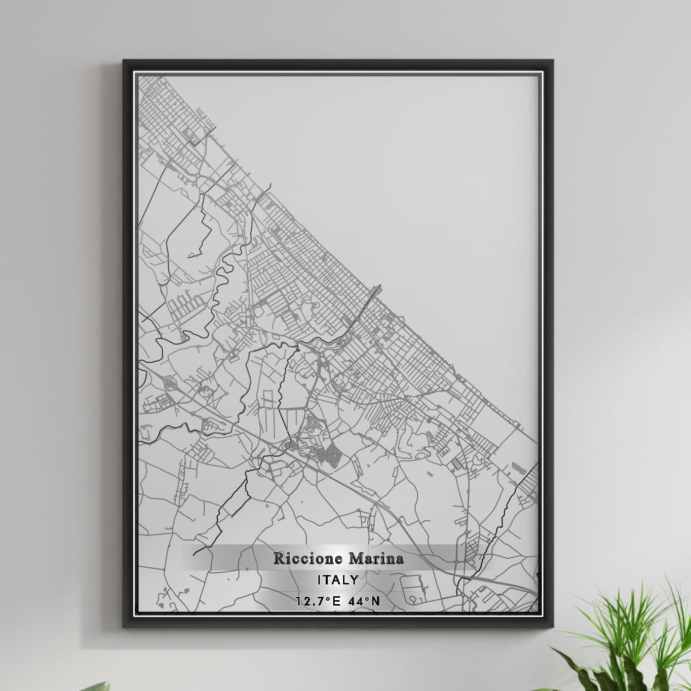 ROAD MAP OF RICCIONE MARINA, ITALY BY MAPBAKES