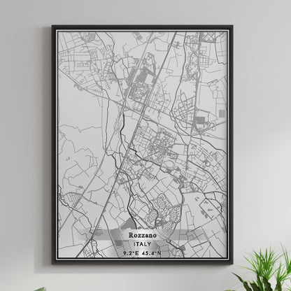 ROAD MAP OF ROZZANO, ITALY BY MAPBAKES