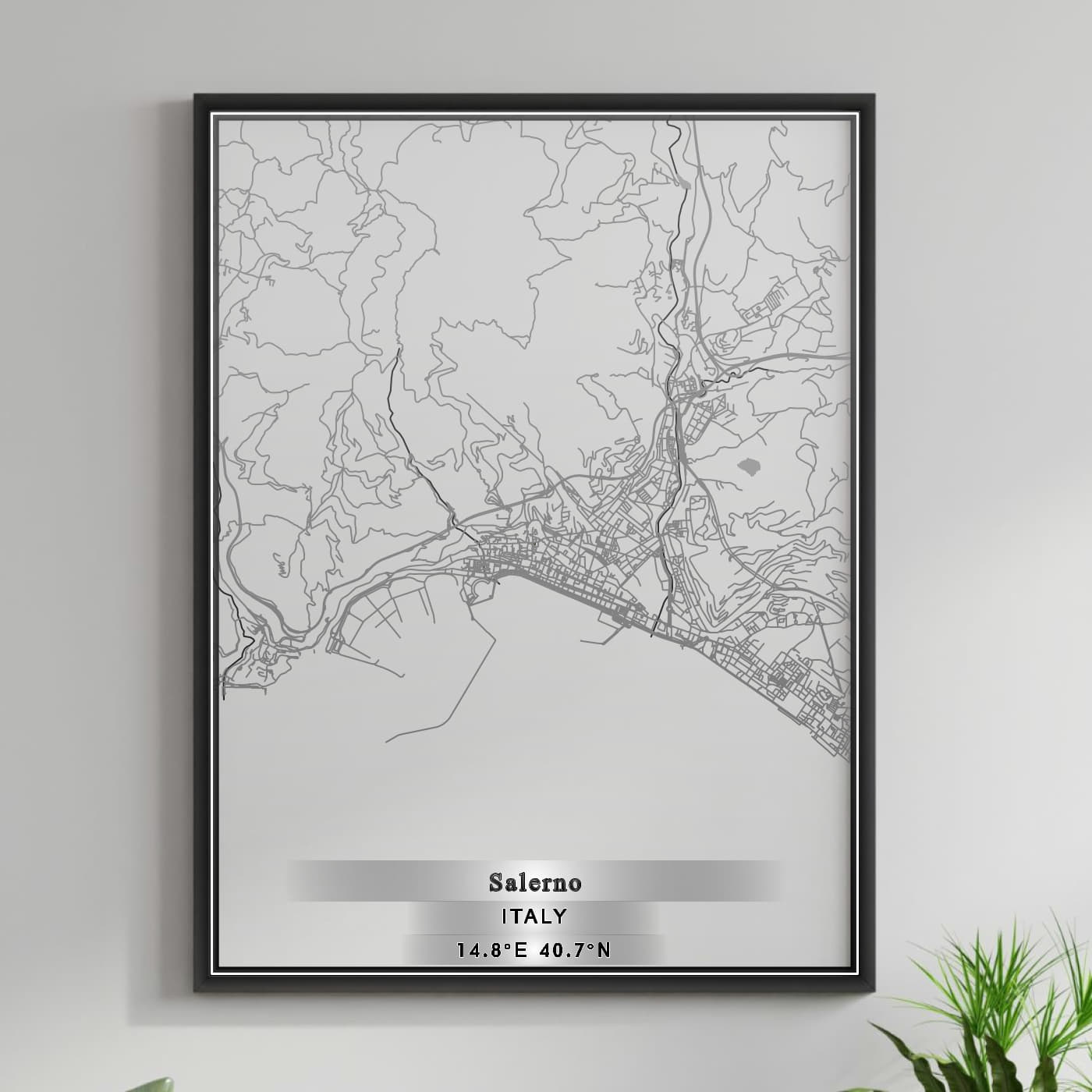 ROAD MAP OF SALERNO, ITALY BY MAPBAKES