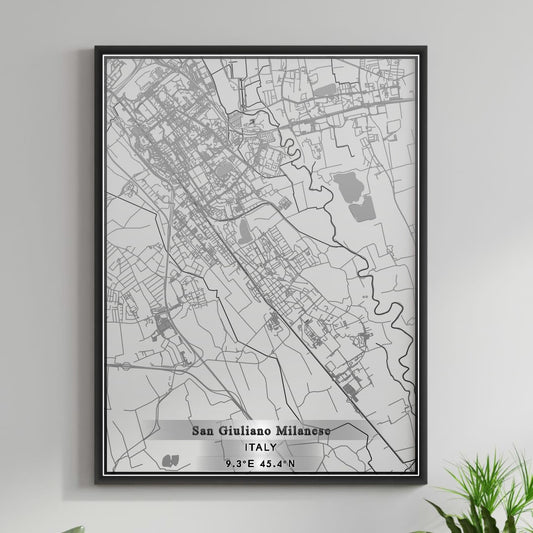 ROAD MAP OF SAN GIULIANO MILANESE, ITALY BY MAPBAKES