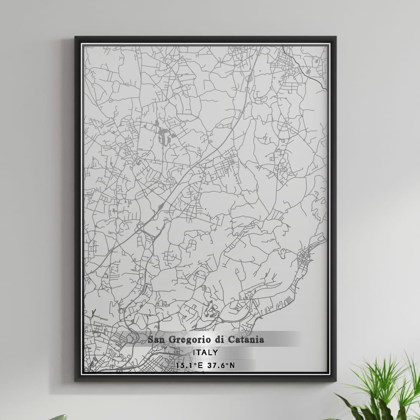 ROAD MAP OF SAN GREGORIO DI CATANIA, ITALY BY MAPBAKES