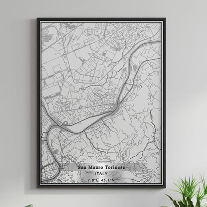 ROAD MAP OF SAN MAURO TORINESE, ITALY BY MAPBAKES