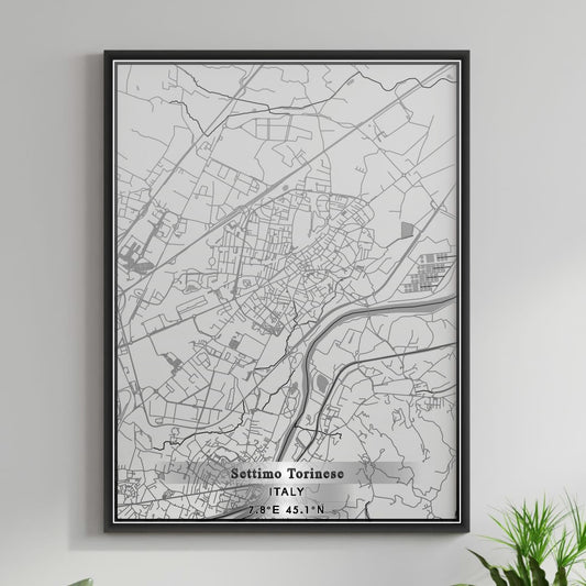 ROAD MAP OF SETTIMO TORINESE, ITALY BY MAPBAKES