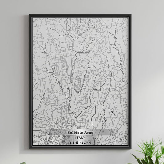 ROAD MAP OF SOLBIATE ARNO, ITALY BY MAPBAKES