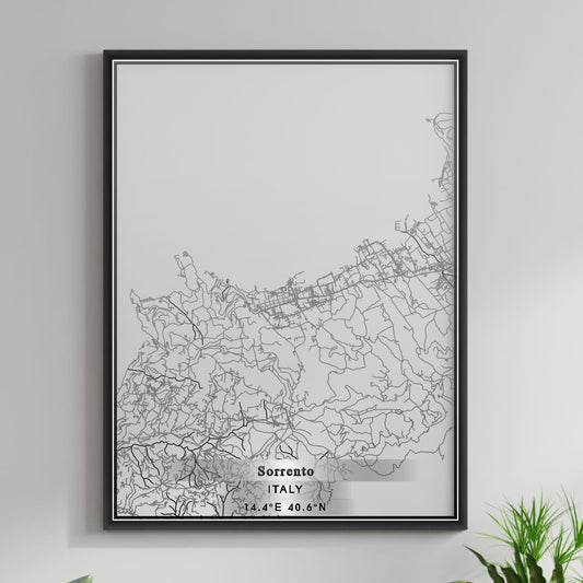 ROAD MAP OF SORRENTO, ITALY BY MAPBAKES