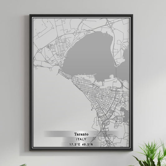 ROAD MAP OF TARANTO, ITALY BY MAPBAKES