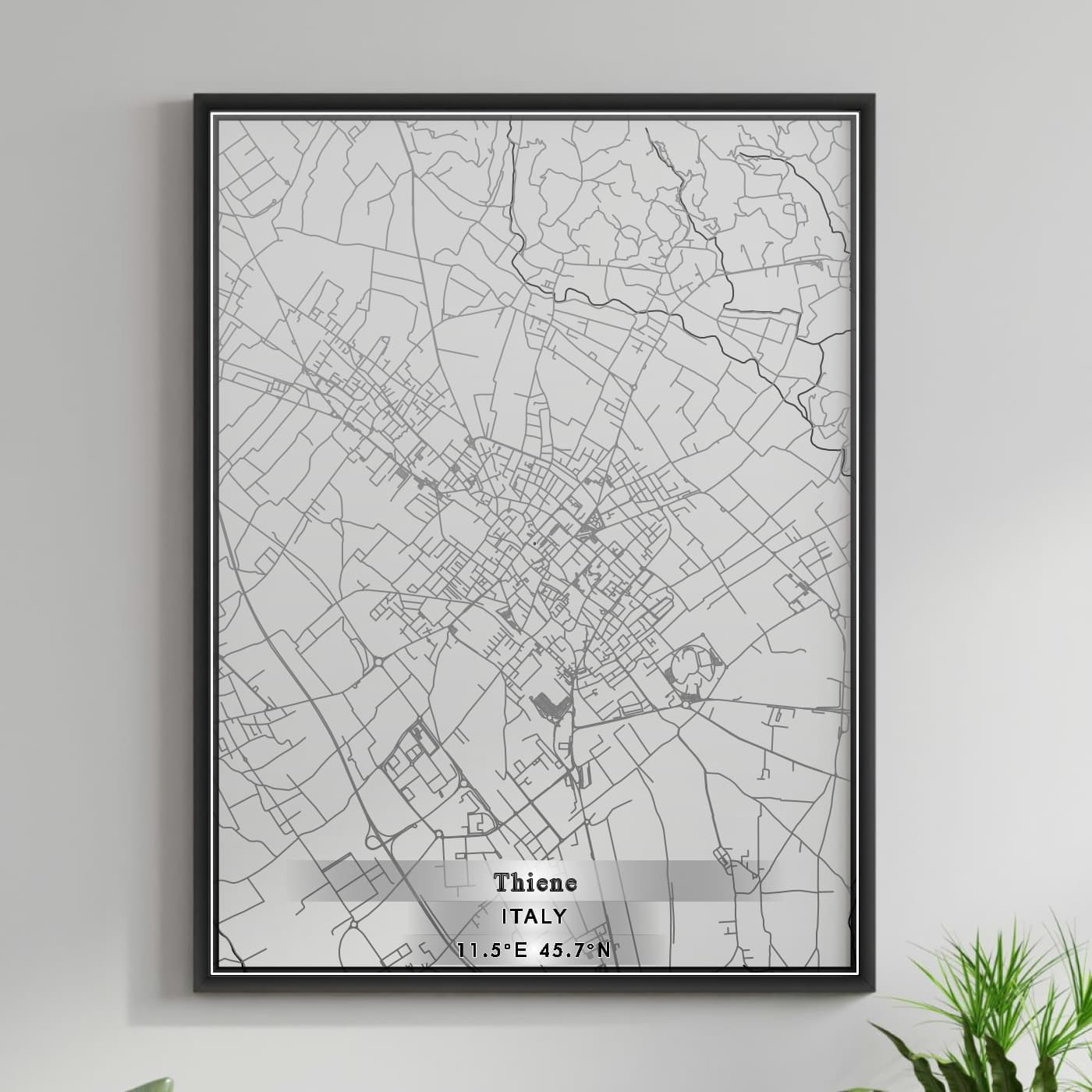 ROAD MAP OF THIENE, ITALY BY MAPBAKES