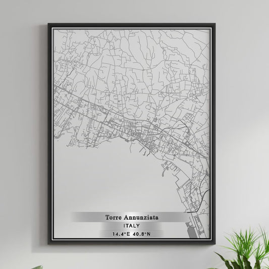 ROAD MAP OF TORRE ANNUNZIATA, ITALY BY MAPBAKES