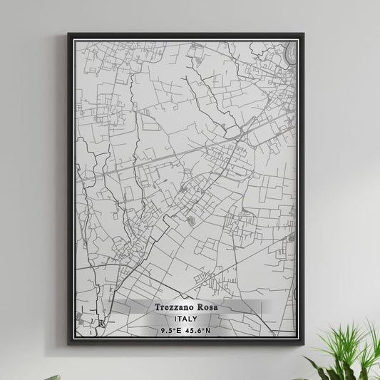 ROAD MAP OF TREZZANO ROSA, ITALY BY MAPBAKES