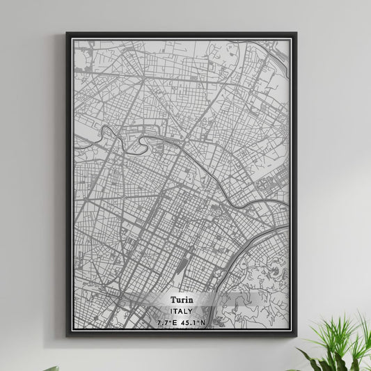 ROAD MAP OF TURIN, ITALY BY MAPBAKES